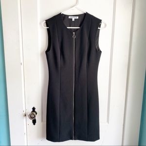 Elizabeth and James Black Sheath Dress Exposed Zip